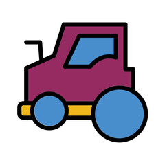 Tractor Vehicle Farm Filled Outline Icon