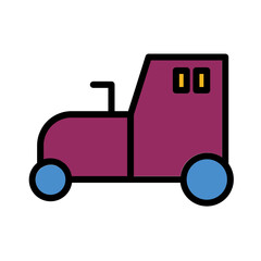 Tractor Transport Vehicle Filled Outline Icon