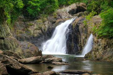 Bushwalking at the Crystal Cascades near Cairns, Queensland, Australia