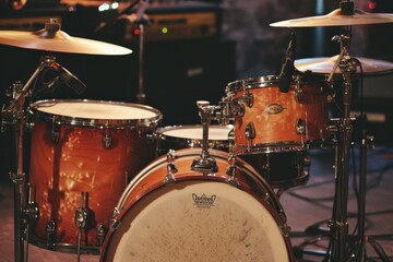 Close up of a drum kit