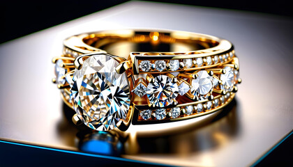 Diamond Jewelry, Gemstone, Precious, Luxury, Fashion, Accessories, Necklace, Earrings, Bracelet, Ring, Glamour, Sparkle, Gem, Elegant, AI Generated