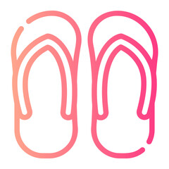 flip flops gradient icon