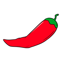chili icon illustration hand drawn outline vector