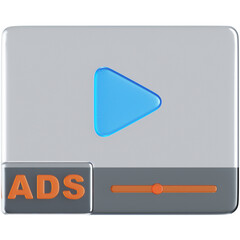 Video Ads 3D Icon