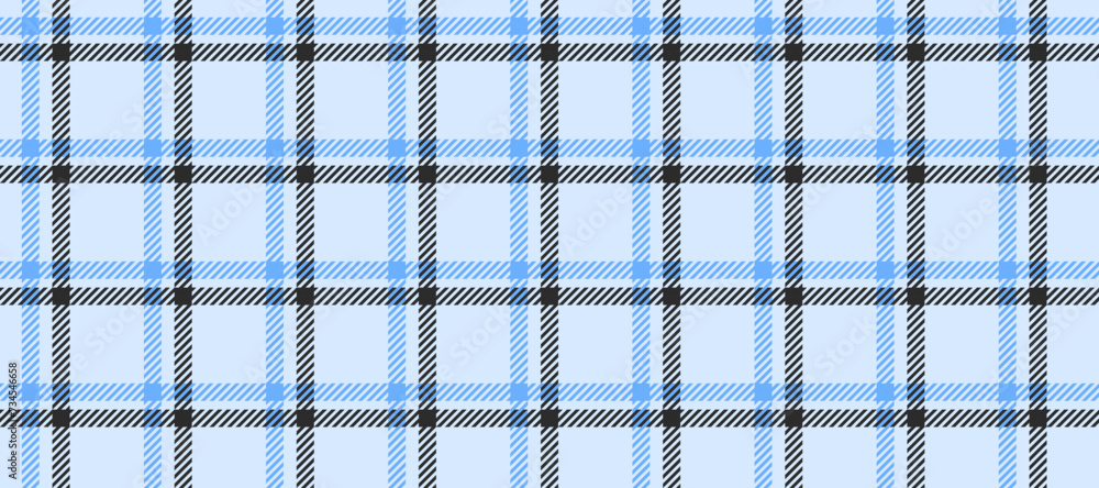 Poster Seamless windowpane pattern. Checkered tartan plaid repeating background. Tattersall flannel texture print for textile, fabric. Repeated blue and grey check wallpaper. Vector vichy or gingham backdrop