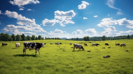 farm cow pasture - obrazy, fototapety, plakaty