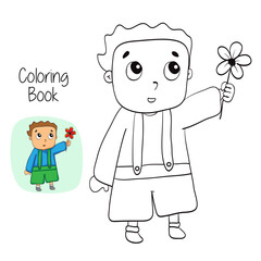 Coloring book or Coloring page for kids.
