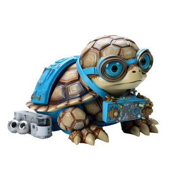 Toy Turtle With Goggles and Camera