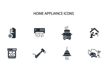 Home appliance icon set.vector.Editable stroke.linear style sign for use web design,logo.Symbol illustration.