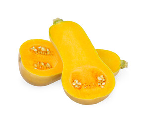 Sliced of Butternut isolated on white background.