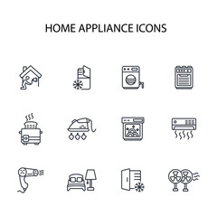 Home appliance icon set.vector.Editable stroke.linear style sign for use web design,logo.Symbol illustration.