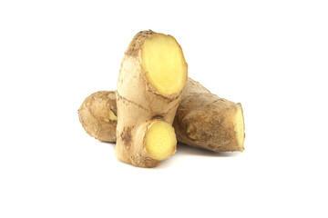 Ginger roots isolated on white background