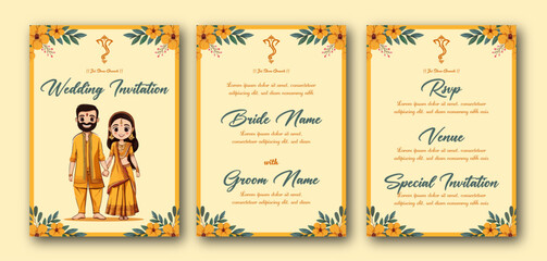 Indian wedding Invitation template 