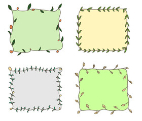 植物イラストの手書き風フレーム