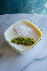 Traditional Turkish Cuisine Milky Ramadan Desserts (Kazandibi, Pudding, Chicken Gogsu) Photo, Eminönü Fatih, Istanbul Turkey