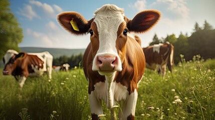cute cow emoji - obrazy, fototapety, plakaty