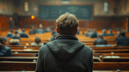 Obraz premium student in college lecture hall