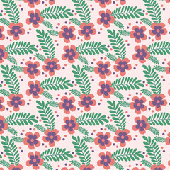 Printable Vector illustration of a seamless floral pattern