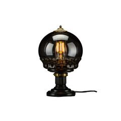 Black Table Lamp With Light Bulb