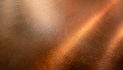 Fototapeta premium Background of a smooth sheet of shiny brushed metal in gold or copper tones