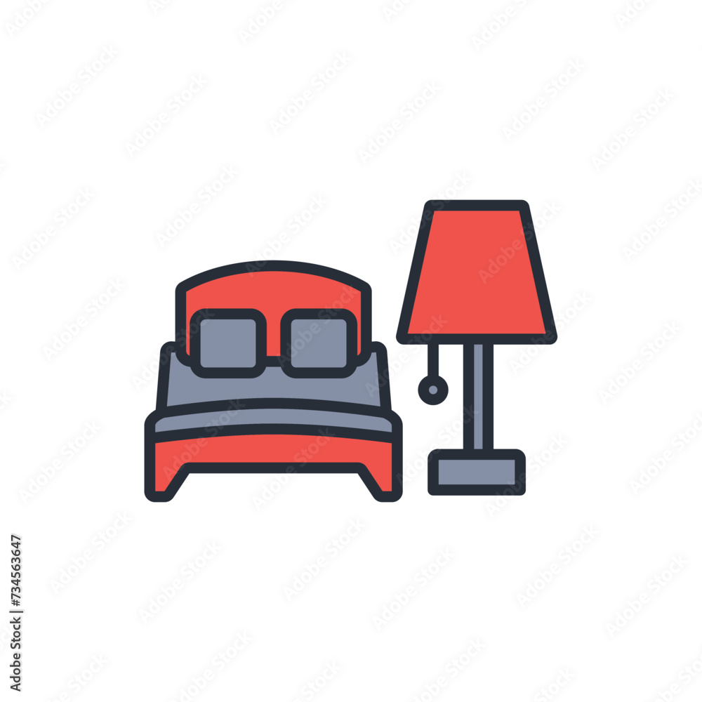 Poster lamp icon. vector.editable stroke.linear style sign for use web design,logo.symbol illustration.
