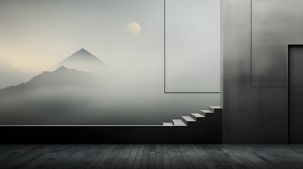 A striking desktop wallpaper featuring a minimalistic abstract architecture concept.