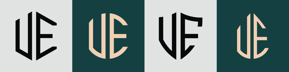 Creative simple Initial Letters VE Logo Designs Bundle.