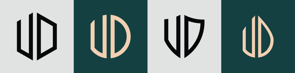 Creative simple Initial Letters VD Logo Designs Bundle.