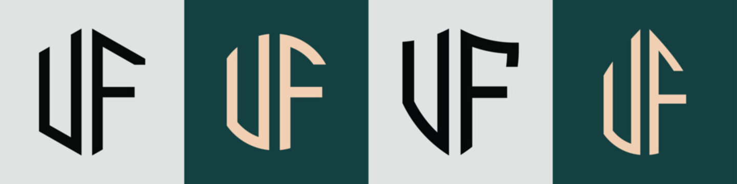 Creative simple Initial Letters VF Logo Designs Bundle.
