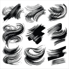 Paint brush stroke set.