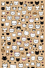 cute cats in the love. Generative AI