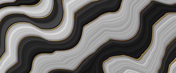 black and white marble background with golden texture