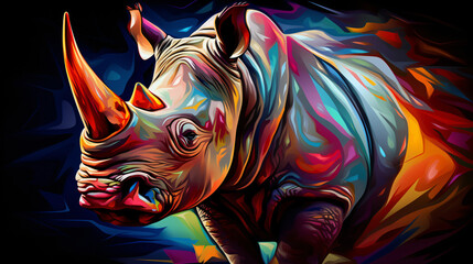 abstract background with rhino animal