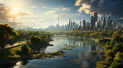 the green cityscape ecology concept - Powered by Adobe