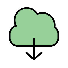 Backup Cloud File Filled Outline Icon