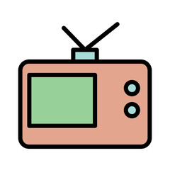 Broadcast Channel Tv Filled Outline Icon