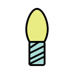 Bright Bulb Lamp Filled Outline Icon