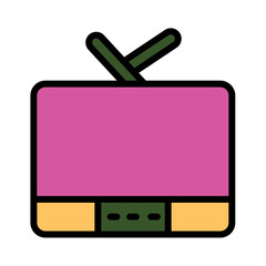 Television Tv Appliance Filled Outline Icon