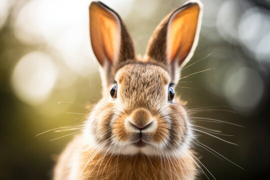 Close up photo of a rabbit with its nose twitching