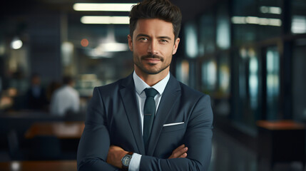 portrait of a businessman with cross arms.