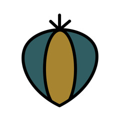 Food Garlic Spice Filled Outline Icon