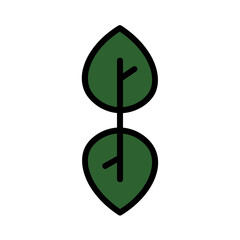 Basil Food Herb Filled Outline Icon
