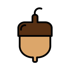 Fototapeta premium Acorn Nuts Peanut Filled Outline Icon