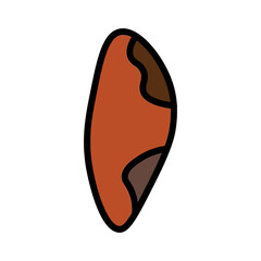 Brazil Nut Almond Filled Outline Icon
