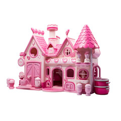 Pink Toy House With Pink Roof