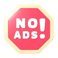 No Ads 3D Illustration Icon