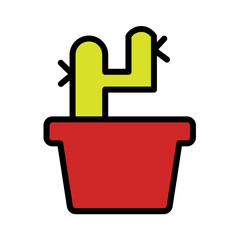 Botany Cacti Cactus Filled Outline Icon