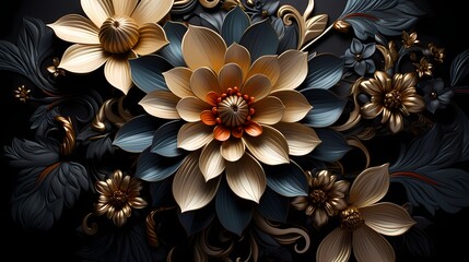 A top view of a solid black background, exuding elegance and sophistication