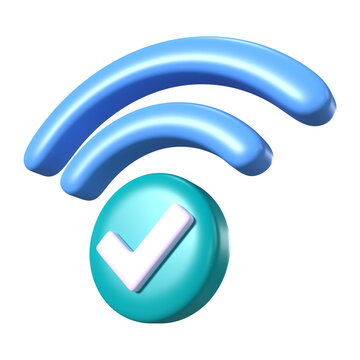 WiFi Connected 3D Illustration Icon