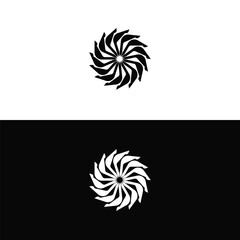 Fototapeta premium Circle vector logo illustration design . Black and white vector stylish logo silhouette